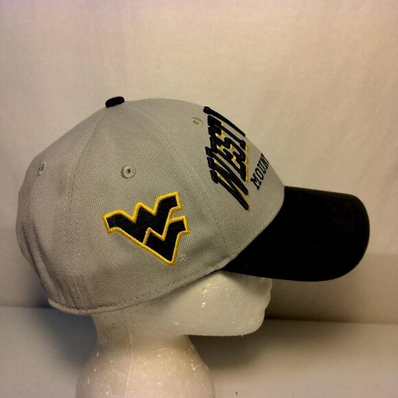 WVU West Virginia Mountaineers Cap Hat New Era Fitted Large XL Stretch Gray - Picture 5 of 14